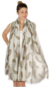 serenita D34 Reversible baby paisley pashmina WH/GY