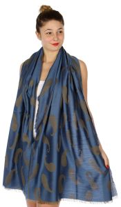 serenita D34 Reversible baby paisley pashmina Navy