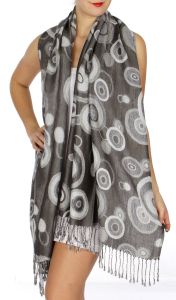 serenita D26 Pashmina Multi Circle Grey fashionunic