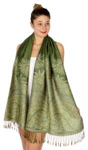 serenita D40 Big Paisley Pashmina 11 K Green