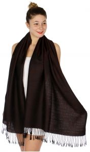 serenita D14 Symmetrical big paisley pashmina Chocolate