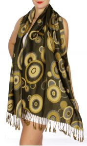 serenita D26 Pashmina Multi Circle Olive fashionunic