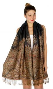 serenita D40 Big Paisley Pashmina 09 Steel Blue