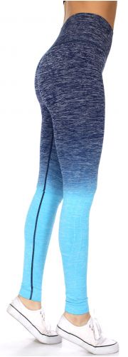 SERENITA E38A Workout yoga long leggings ombre print Navy/Blue