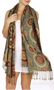 serenita D26 Pashmina Multi Circle D Green fashionunic