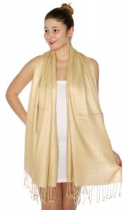 serenita D45 Silky Solid Wedding Pashmina 29 Beige