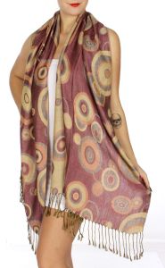 serenita D26 Pashmina Multi Circle Dust Pink