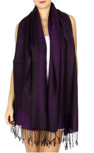 serenita D15 Jacquard Pashmina Solid Border Purple