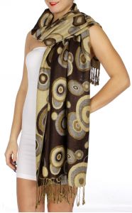 serenita D26 Pashmina Multi Circle D Brown fashionunic