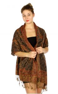 serenita D32 Outlined paisley Pashmina 23 fashionunic
