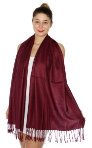 serenita D45 Silky Solid Wedding Pashmina 58 Alizarin