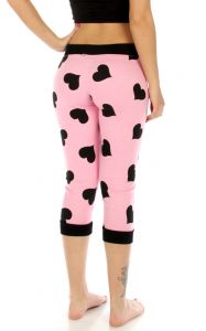 N04 Heart capri jogger pants Pink