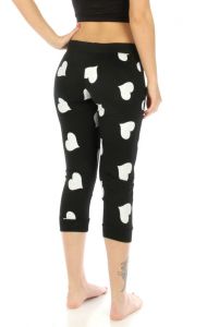N04 Heart capri jogger pants Black