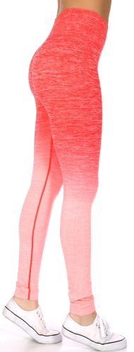 SERENITA E36A Workout yoga long leggings ombre print Coral/Pink