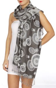 serenita D26 Pashmina Multi Circle Grey fashionunic