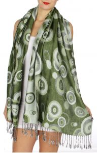 serenita D26 Pashmina Multi Circle Apple Green