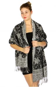 serenita D32 Outlined paisley Pashmina 24 fashionunic