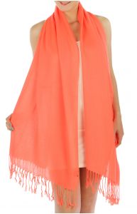 serenita D12 Neon silky solid pashmina 803 Coral