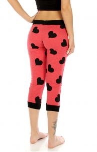 N04 Heart capri jogger pants Red fashionunic