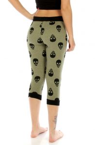 N03 Skull cotton blend capri pants Khaki