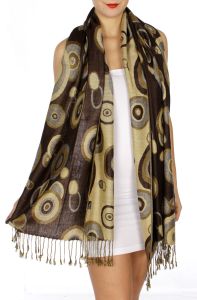 serenita D26 Pashmina Multi Circle D Brown fashionunic