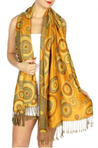 serenita D26 Pashmina Multi Circle Mustard fashionunic