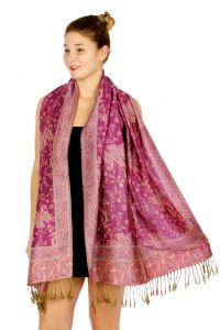 serenita D32 Outlined paisley Pashmina 10 fashionunic
