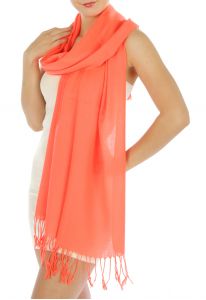 serenita D12 Neon silky solid pashmina 803 Coral