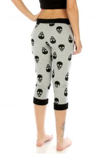 N03 Skull cotton blend capri pants Grey
