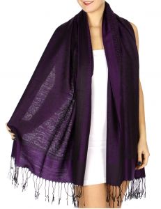 serenita D15 Jacquard Pashmina Solid Border Purple