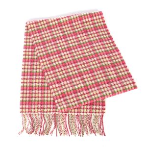 SERENITA O70 Plaid cashmere feel scarf 71601 Pink