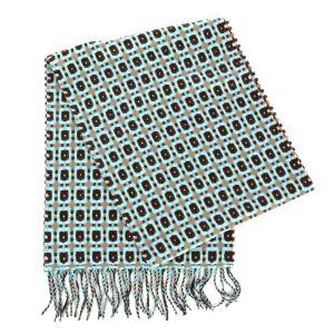 SERENITA O62D Colorful squares cashmere feel scarf