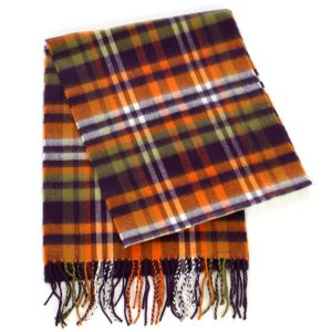 SERENITA Checkered plaid cashmere feel scarf D85105