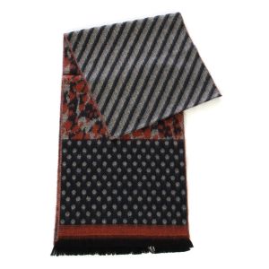 SERENITA O67  Mix animal cashmere feel scarf Black/Beige/Peach