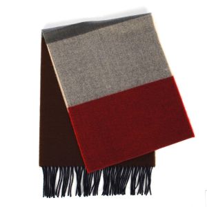 SERENITA O61 Cashmere feel scarf color block red fashionunic