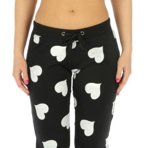 N04 Heart capri jogger pants Black