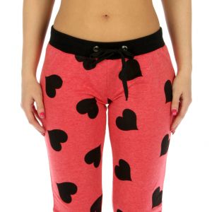 N04 Heart capri jogger pants Red fashionunic