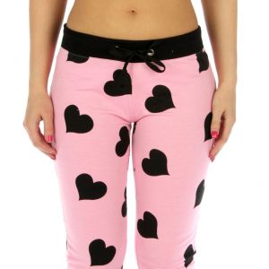 N04 Heart capri jogger pants Pink