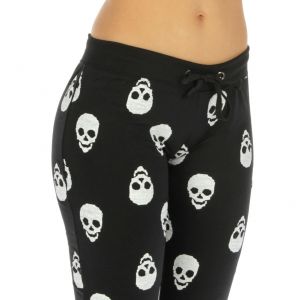 N03 Skull cotton blend capri pants Black