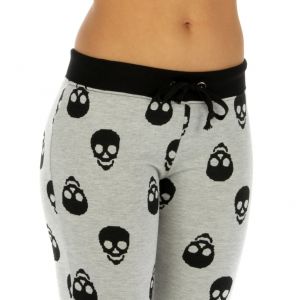 N03 Skull cotton blend capri pants Grey