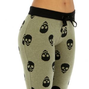 N03 Skull cotton blend capri pants Khaki