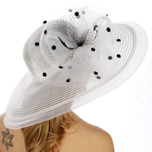 wholesale Polka dot and net dress hat WH fashionunic
