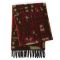 SERENITA O59A Cashmere Feel square pattern scarf w/ fringe Pink Brown fashionunic