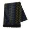 SERENITA O67  Jacquard zigzag cashmere feel scarf Yellow/Blue