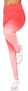 SERENITA E36A Workout yoga long leggings ombre print Coral/Pink