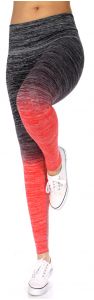 SERENITA E36A Workout yoga long leggings ombre print Black/Coral